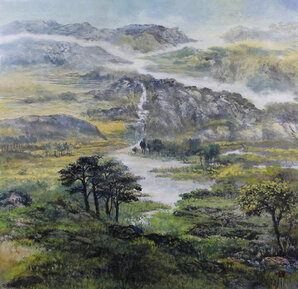 盛絜作品10《闽东印象 重重溪河》 (67X67)
